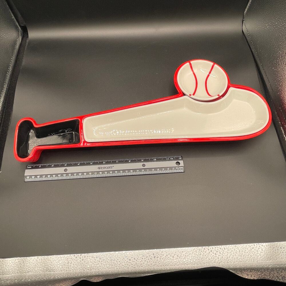 Vintage Baseball Bat and Ball Chip and Dip Bowl Serving Set - Picture 5 of 8